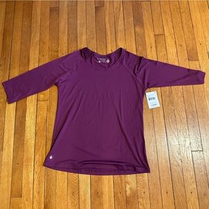 NWT Shredly 3/4 sleeve Honeycomb Mesh Raglan Top